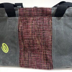 Timbuk2 Gray Canvas Tweed Colorblock M Messenger Tote Crossbody Travel Adj Bag